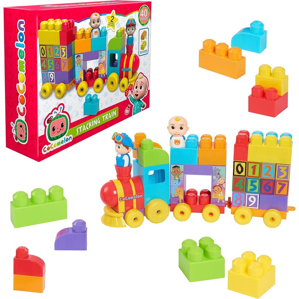 CoComelon Stacking Train, 40 Piece Large Building Block Set NWT